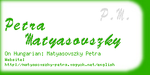 petra matyasovszky business card